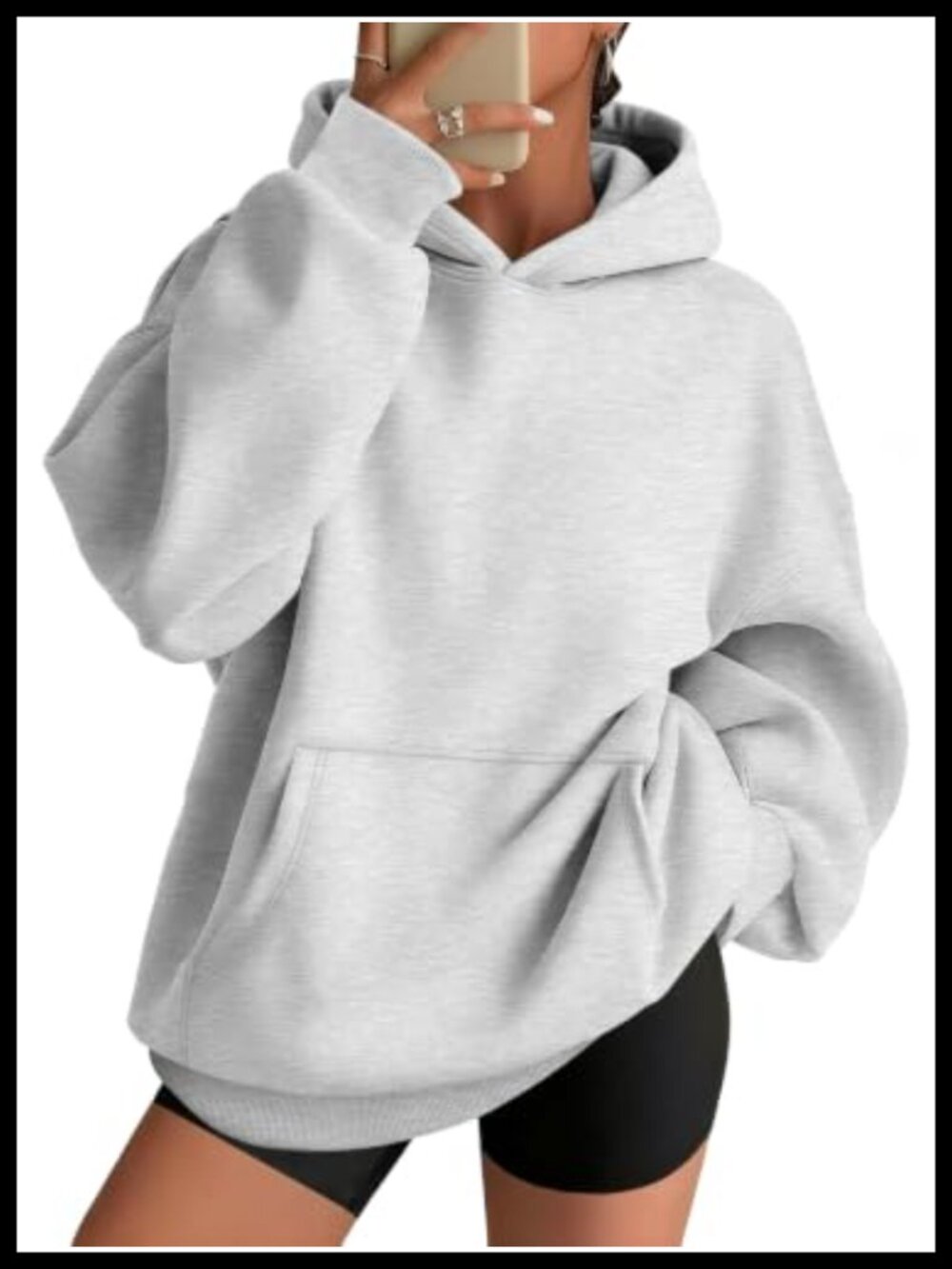 Oversized Pullover Hoodie 100% Polyester Fleece Casual Fall Winter